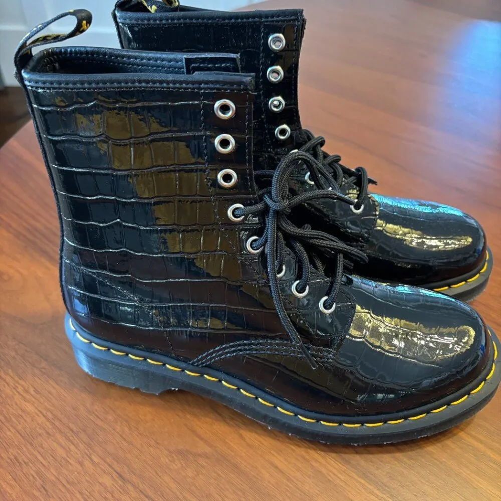 Dr. Martens Glossy Black Ankle Booties - Picture 9 of 14